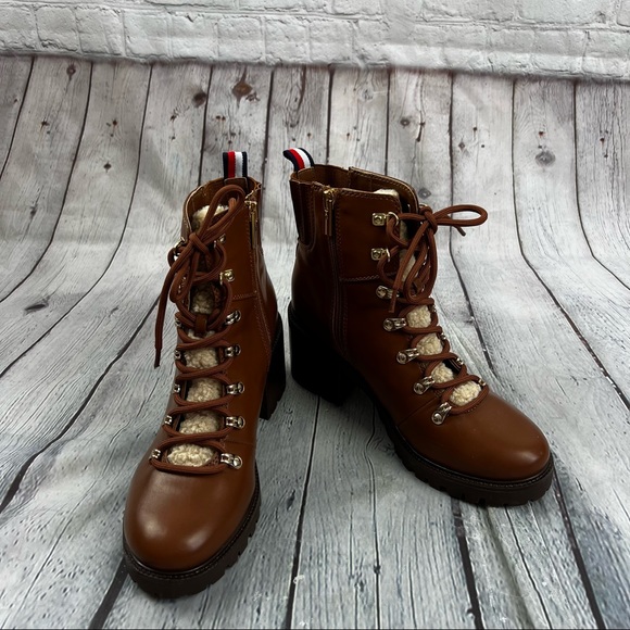 Tommy Hilfiger Shoes - Tommy Hilfiger Lamere 2 Brown Women Faux Shearling Vegan Boots Sz 7.5 M NEW